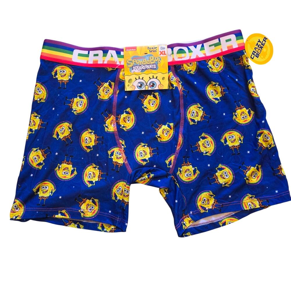 Crazy Boxer SpongeBob SquarePants Rainbow Pride Boxer‎ Briefs Men's Size XL NWT